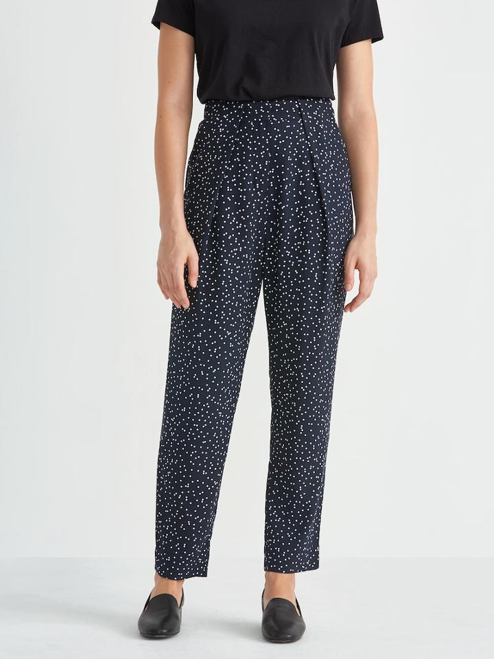 Frank + Oak Dropped Crotch Trouser In Printed Blue Dots