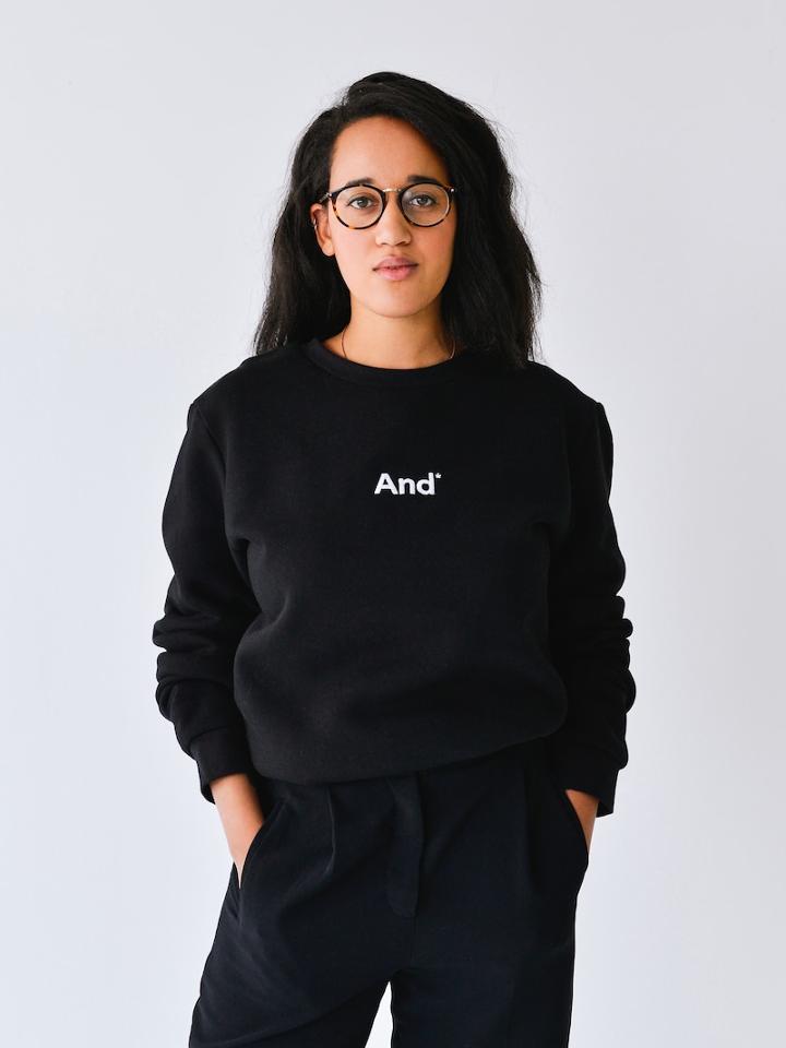 Frank + Oak And Woman French Terry Crewneck In Black