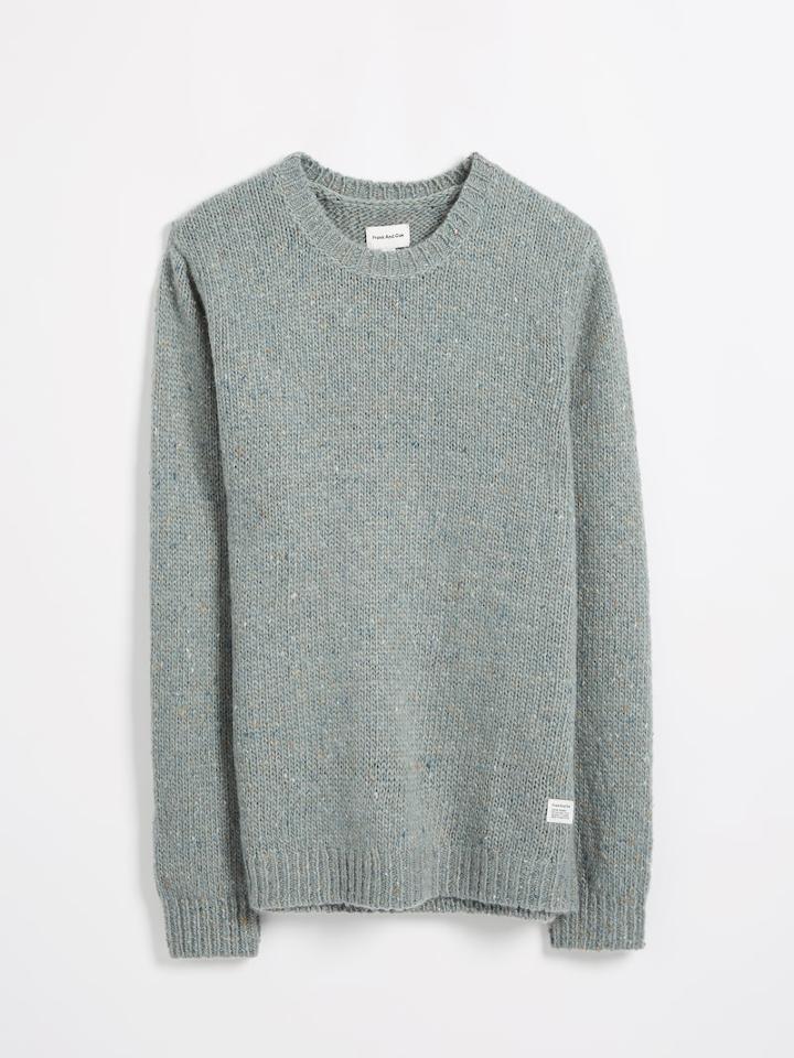 Frank + Oak Donegal Crewneck Sweater - Light Blue Grey