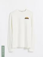 Frank + Oak Organic Cotton And Recycled Polyester Lucky 7 Terry Crewneck - White