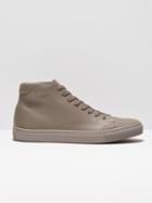 Frank + Oak Park Leather High-top Sneakers In Grey