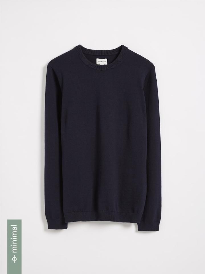 Frank + Oak Organic Recycled Cotton Blend Crewneck Sweater - Navy