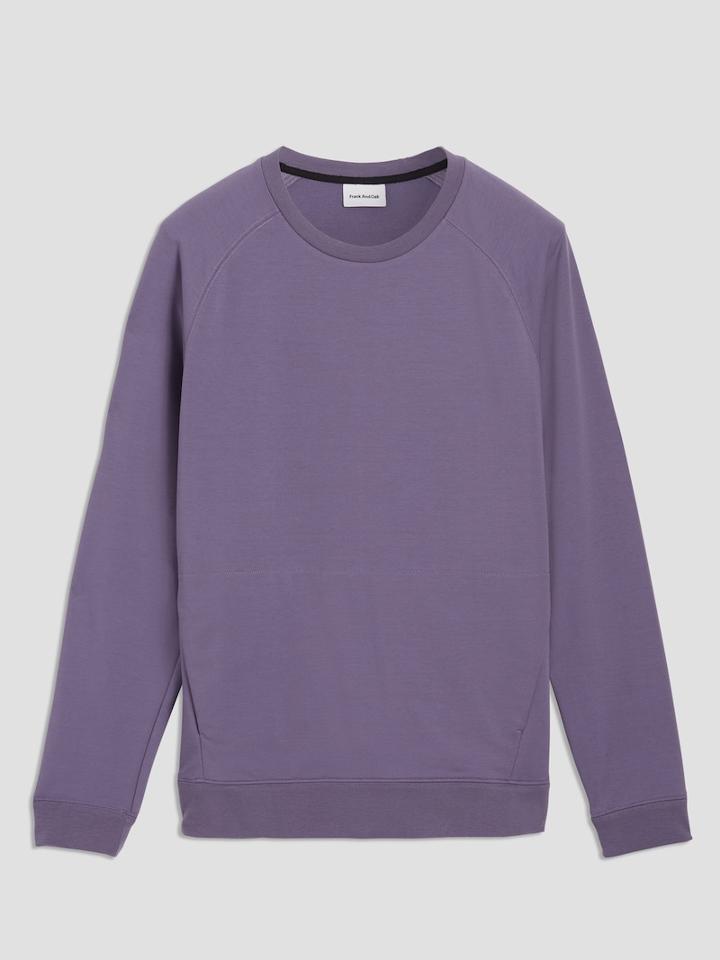 Frank + Oak Drirelease French Terry Crewneck Sweatshirt In Cadet