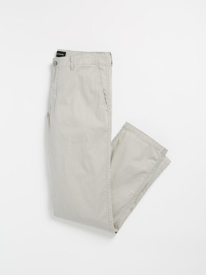 Frank + Oak Washed Straight Leg Chino - Grey