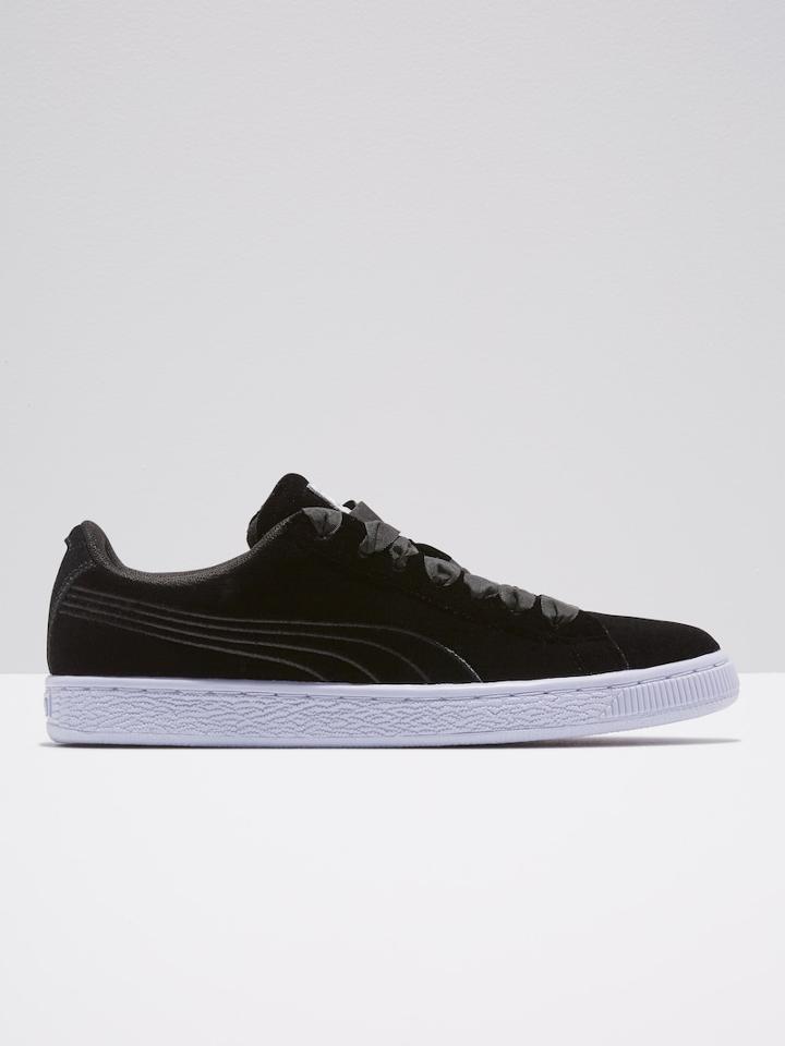Frank + Oak Puma Basket Classic Velour Sneakers In Black