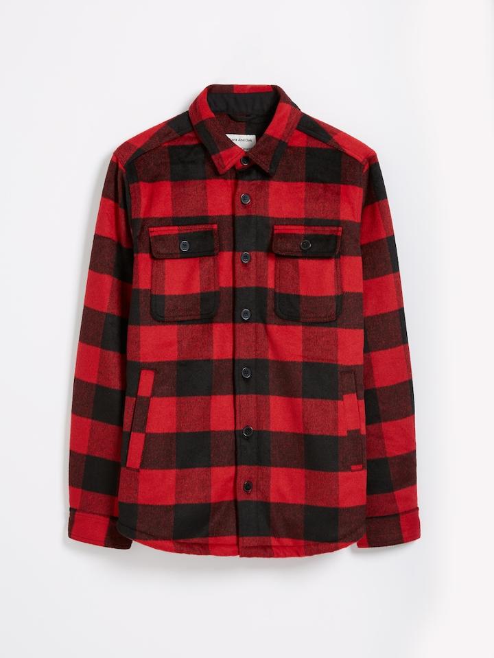 Frank + Oak Sherpa Lined Wool-blend Shirt-jacket - Dark Red Plaid