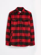 Frank + Oak Sherpa Lined Wool-blend Shirt-jacket - Dark Red Plaid
