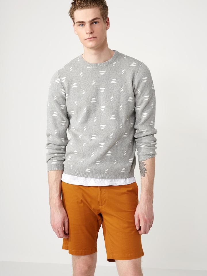 Frank + Oak Double-jacquard-cotton Crewneck Sweater