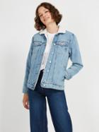 Frank + Oak The Martha Sherpa-lined Organic Denim Jacket Dark Indigo