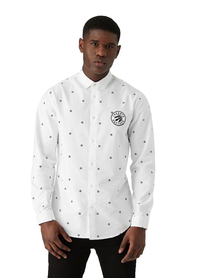 Frank + Oak Toronto Raptors 3-pointer Print Oxford In White