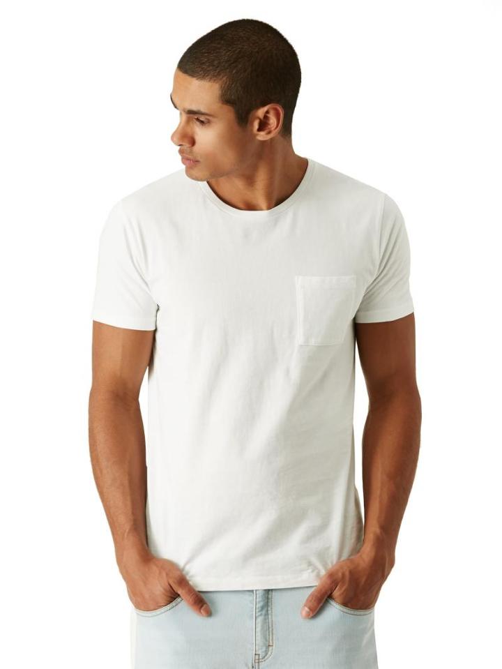 Frank + Oak Crewneck Pocket T-shirt In White