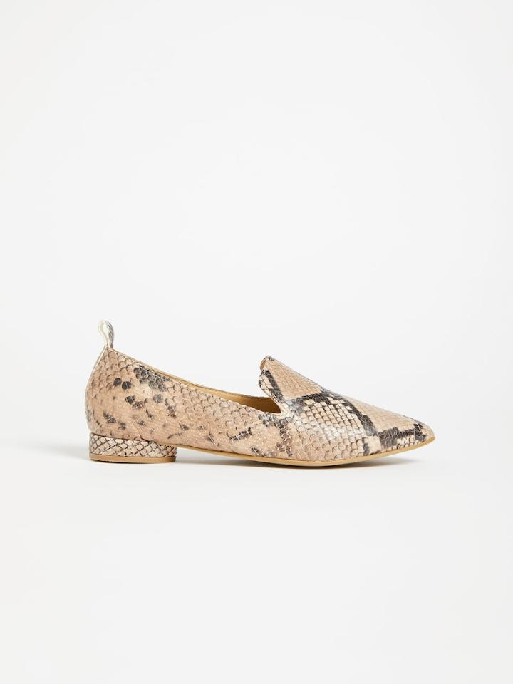 Frank + Oak The District Small-heeled Leather Loafer - Python