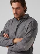 Frank + Oak Rugged Plaid Elbow-patch Shirt In Grey