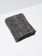 Frank + Oak 2-tone Wool-bend Knit Scarf In Black