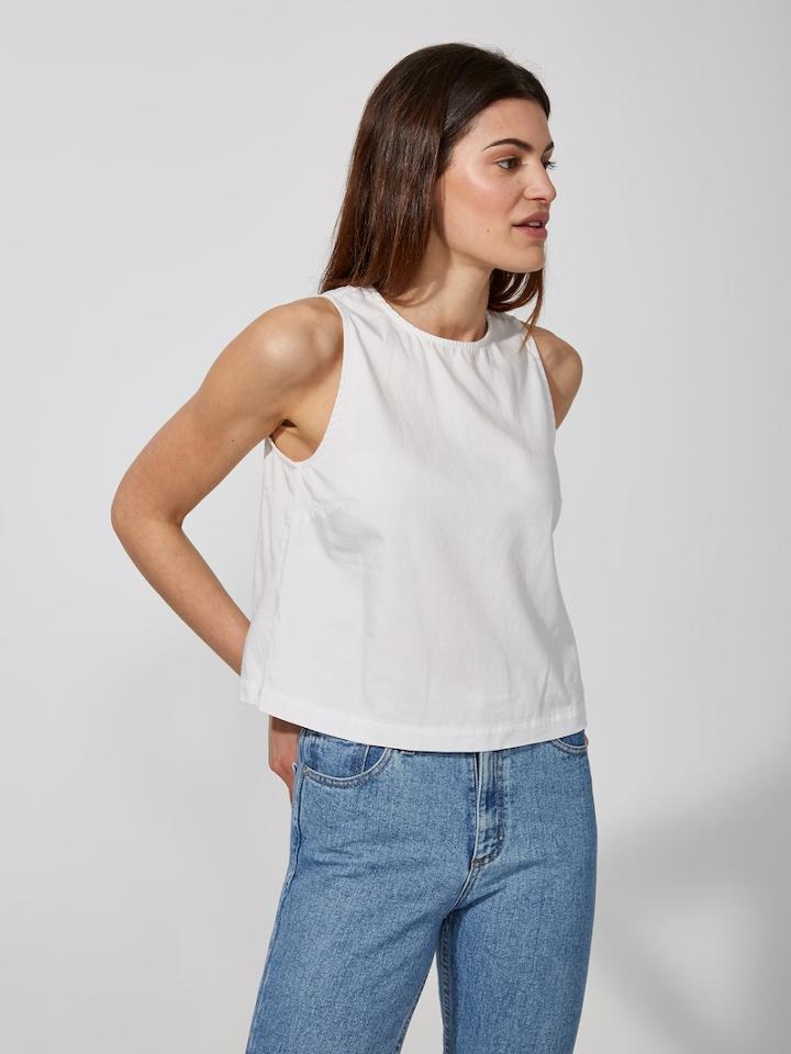 Frank + Oak Cotton-chambray Midi Tank In Snow White
