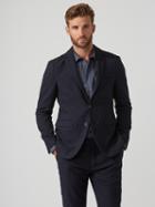 Frank + Oak The Laurier Mixed Media Suit Jacket In Navy