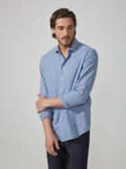Frank + Oak Linen-cotton Oxford Shirt In Federal Blue