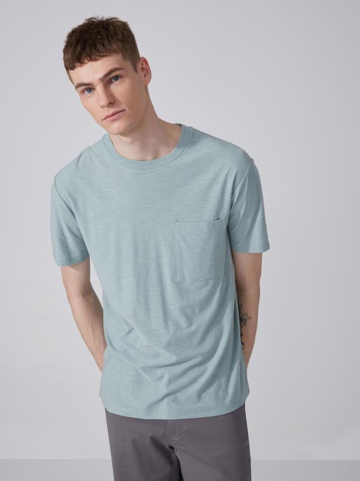 Frank + Oak Slub Cotton Pocket T-shirt In Salisbury Green