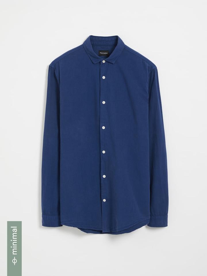 Frank + Oak Cotton-linen Shirt - Deep Cobalt