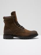 Frank + Oak Distressed Leather Combat Boot In Sand