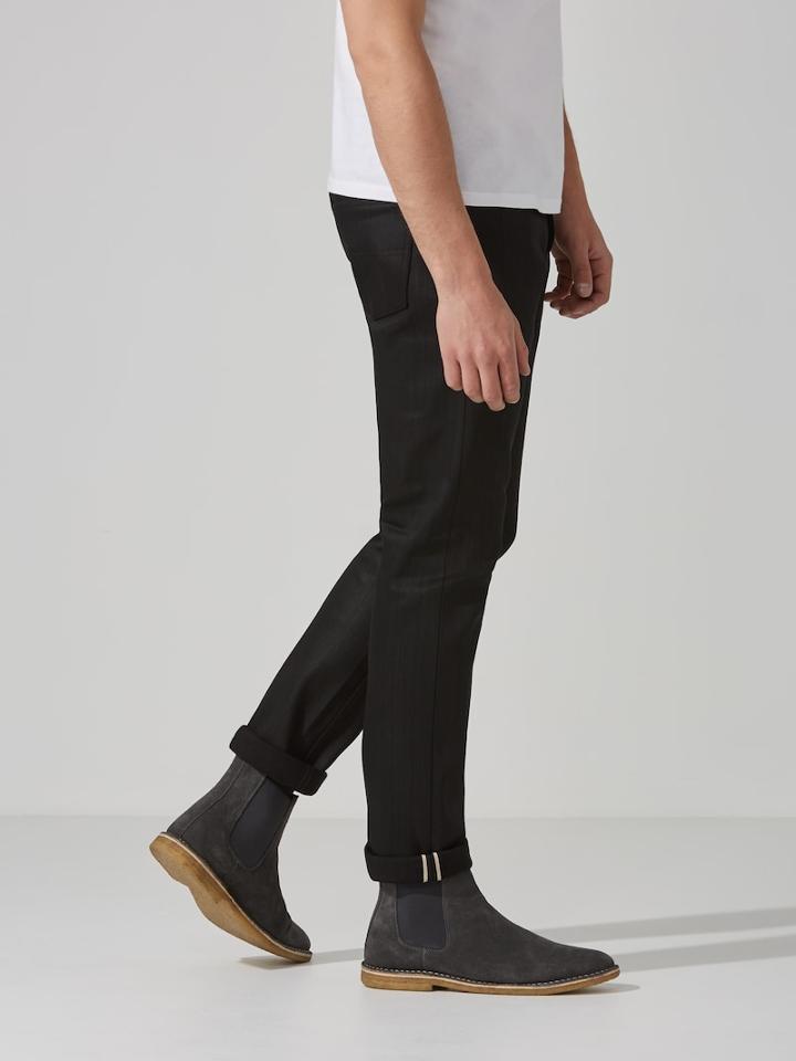Frank + Oak The Cooper Slim-straight Selvedge Jean In Jet Black