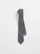 Frank + Oak Prince-of-wales Cotton-linen Tie - Navy