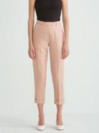 Frank + Oak Big Cuff Linen Blend Trouser In Light Peach Pink