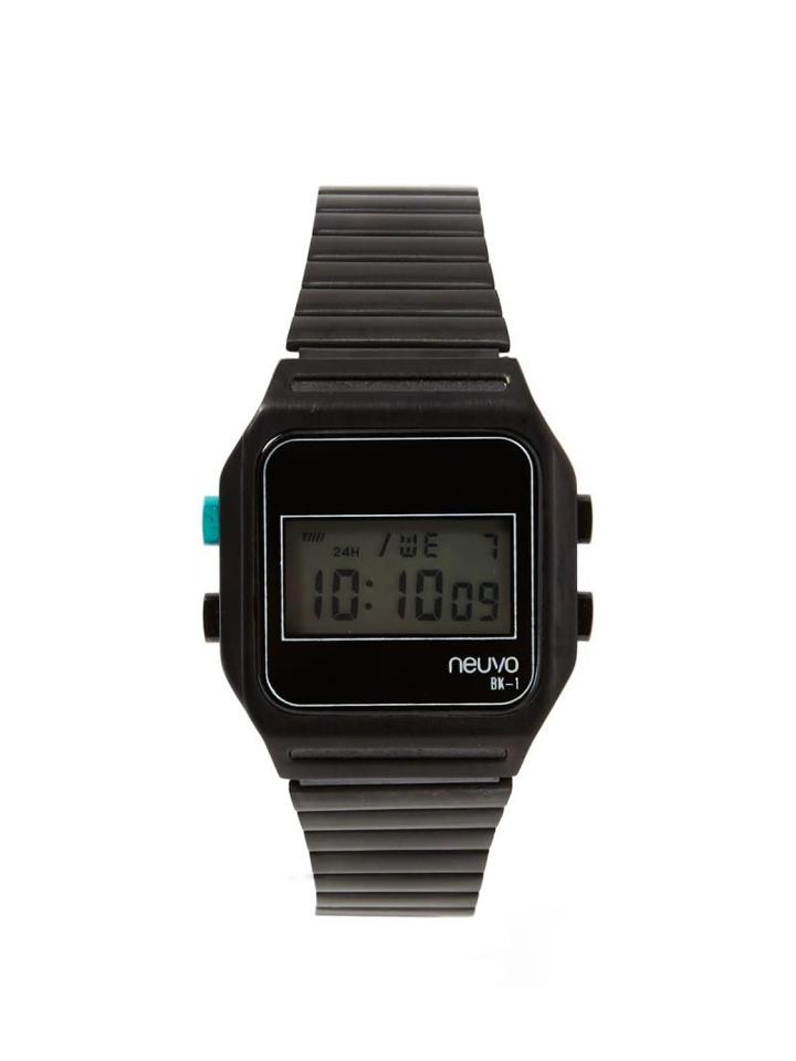 Frank + Oak Neuvo Chronograph Watch In Black Metal