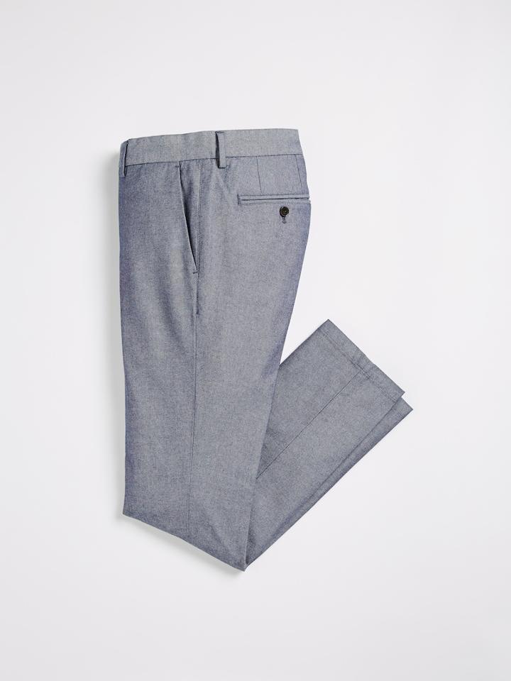 Frank + Oak The Becket Textured Skinny Fit Trousers - Mixed Blue