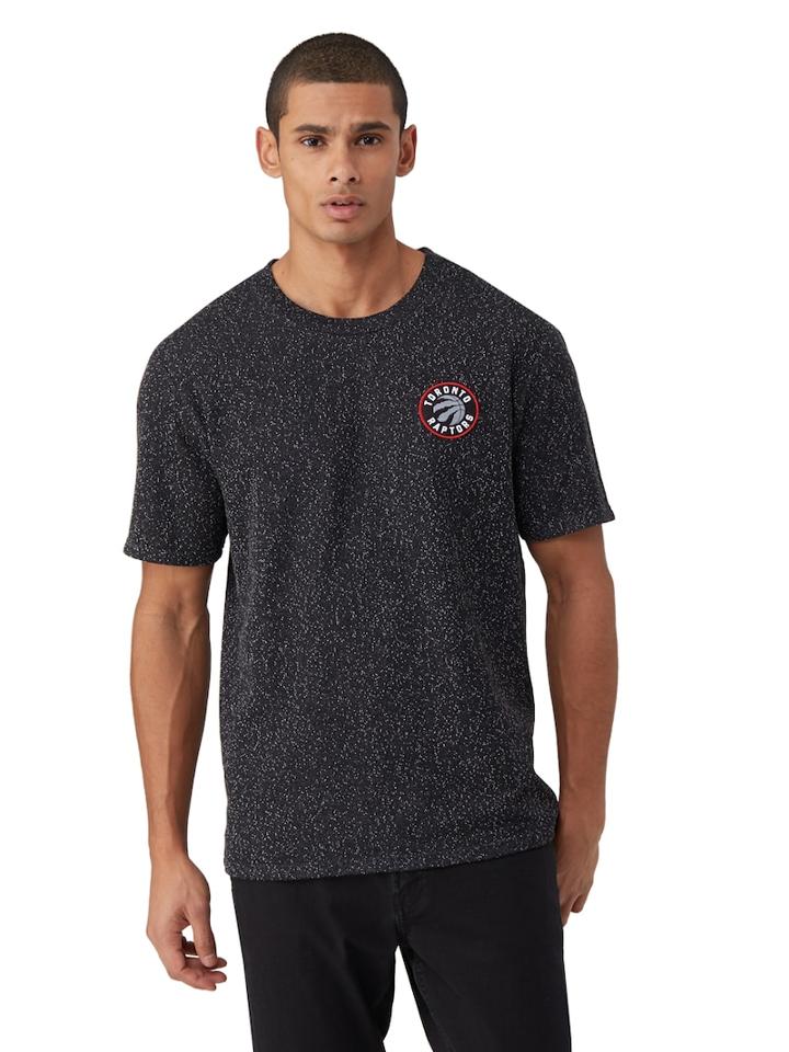 Frank + Oak Toronto Raptors Drop Shoulder Crewneck In Black