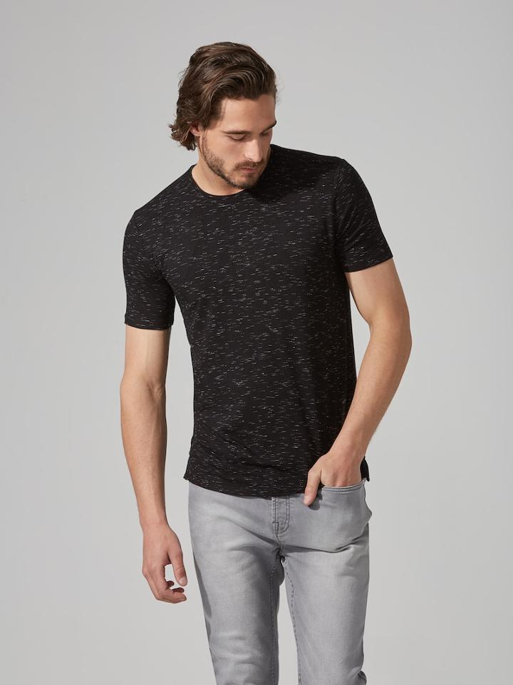 Frank + Oak Loose Fit Jersey T-shirt In Black Melange