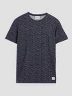 Frank + Oak Multi-line Jacquard T-shirt In Navy Blazer