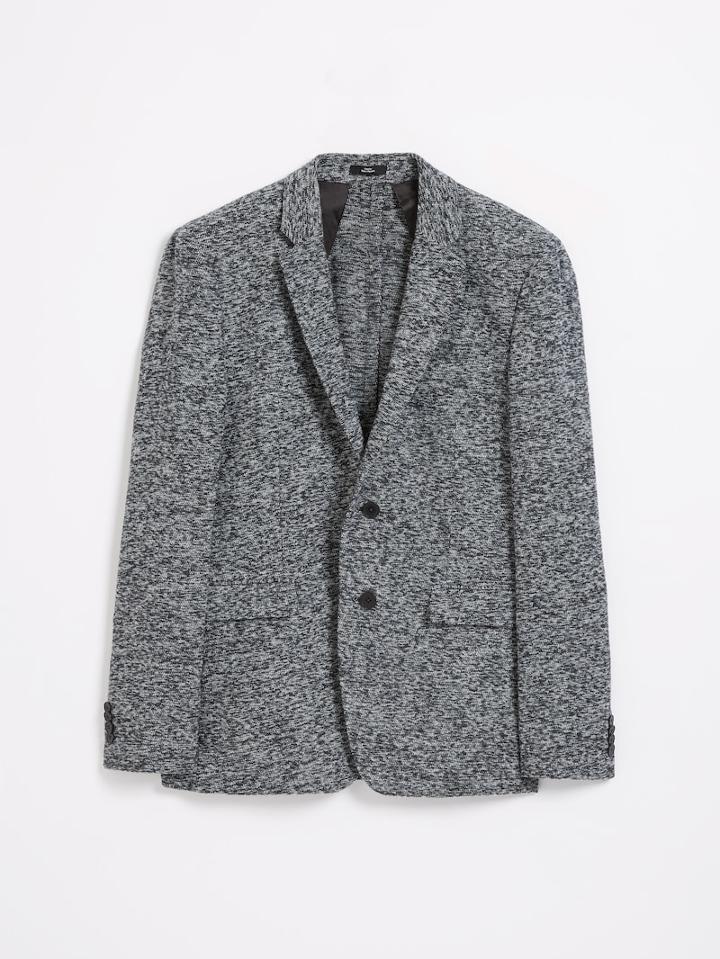 Frank + Oak Deconstructed Textured Weave Blazer - Mixed Grey