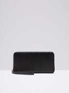 Frank + Oak The Citta Leather Zip Wallet In Black