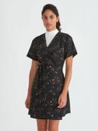 Frank + Oak Printed Wrap Dress In Black Floral