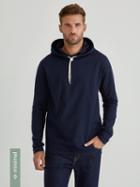 Frank + Oak Organic French Terry Pullover Hoodie In Navy Blazer