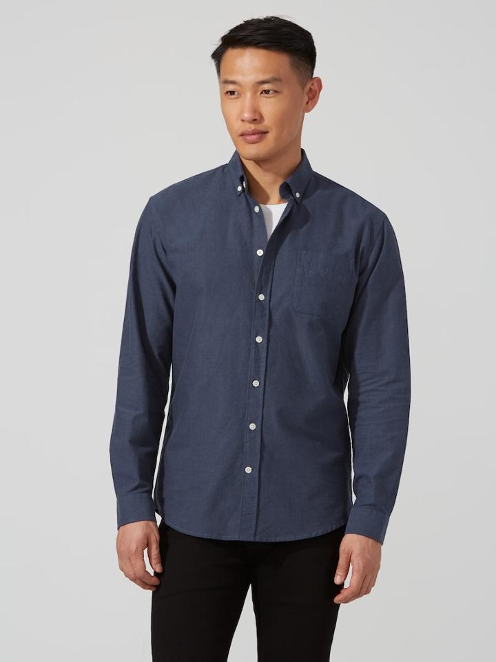Frank + Oak The Jasper Oxford Shirt In Bering Sea