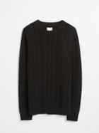 Frank + Oak Cable-knit Wool-blend Sweater In Black