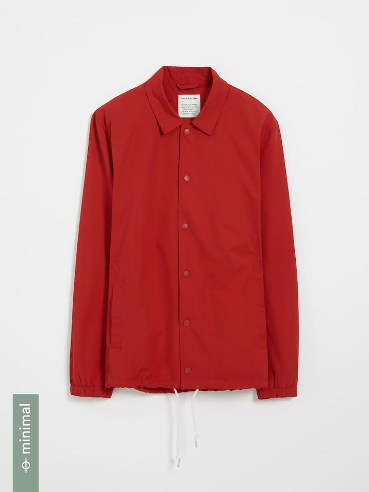 Frank + Oak Recycled Poly Coach Jacket - Red