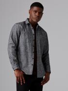 Frank + Oak Heavy Twill Flannel Shirt In Grey