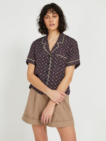Frank + Oak Atelier Collection: Viscose-silk Camp Collar Blouse
