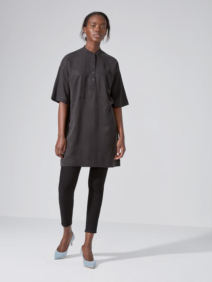 Frank + Oak The Patch Tencel Shirtdress In Black