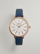 Frank + Oak Breda Joule Watch In Blue Leather/rose Gold