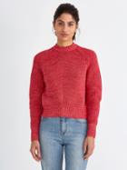 Frank + Oak Ribbed-cotton Crewneck Sweater In Carmine Heather