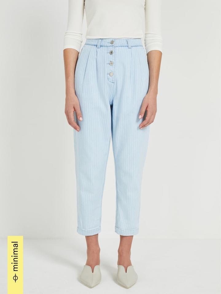 Frank + Oak Atelier Collection: Good Cotton Denim Pants In Bleached Blue