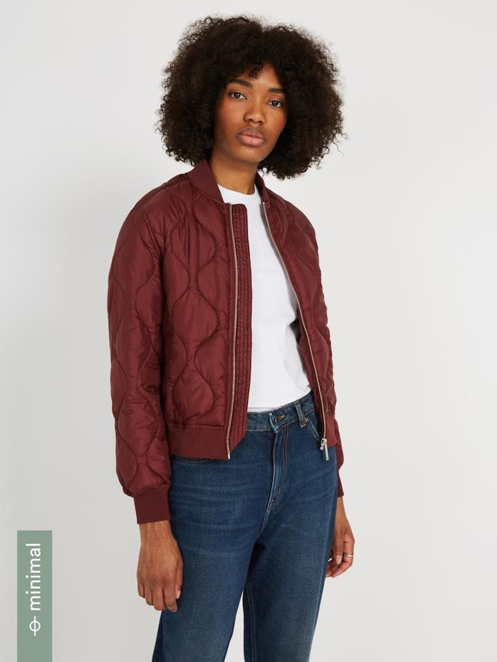 Frank + Oak The Edie Water Repellent Bomber With Recycled 3m Thinsulate - Burgundy