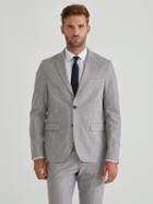 Frank + Oak The Laurier Chambray 2-button Blazer In Light Grey