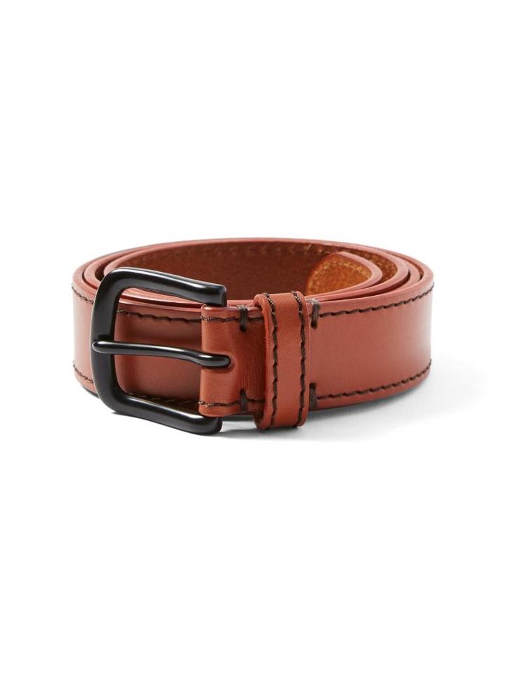 Frank + Oak Classic Leather Belt In Rust