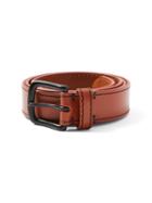 Frank + Oak Classic Leather Belt In Rust