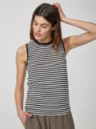 Frank + Oak Striped Cotton Muscle Tank In Black And White